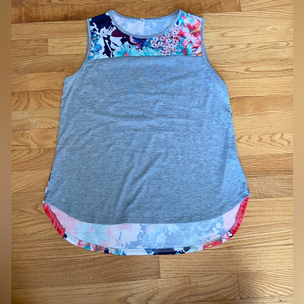 Top with Floral Back Panel